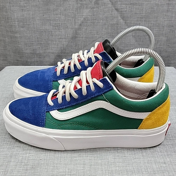 Vans old skool Yacht Club colorblocked Blue Red Yellow Green White women 5.5 - Picture 11 of 13